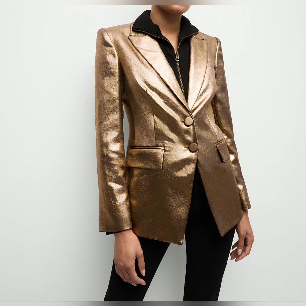 Veronica Beard Gold Metallic Blazer - Picture 4 of 14